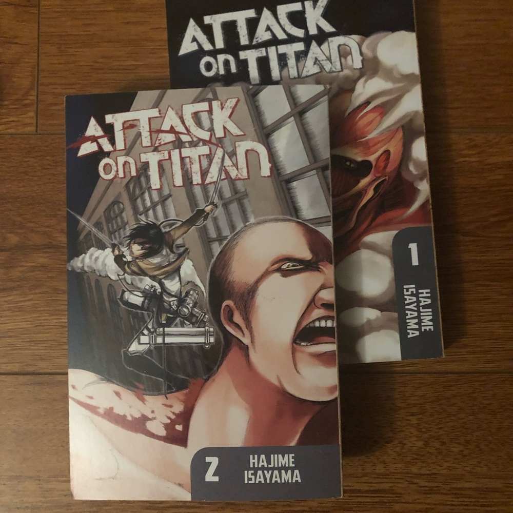 Attack on titan.  Book 1 & 2. Excellent condition. Manga.